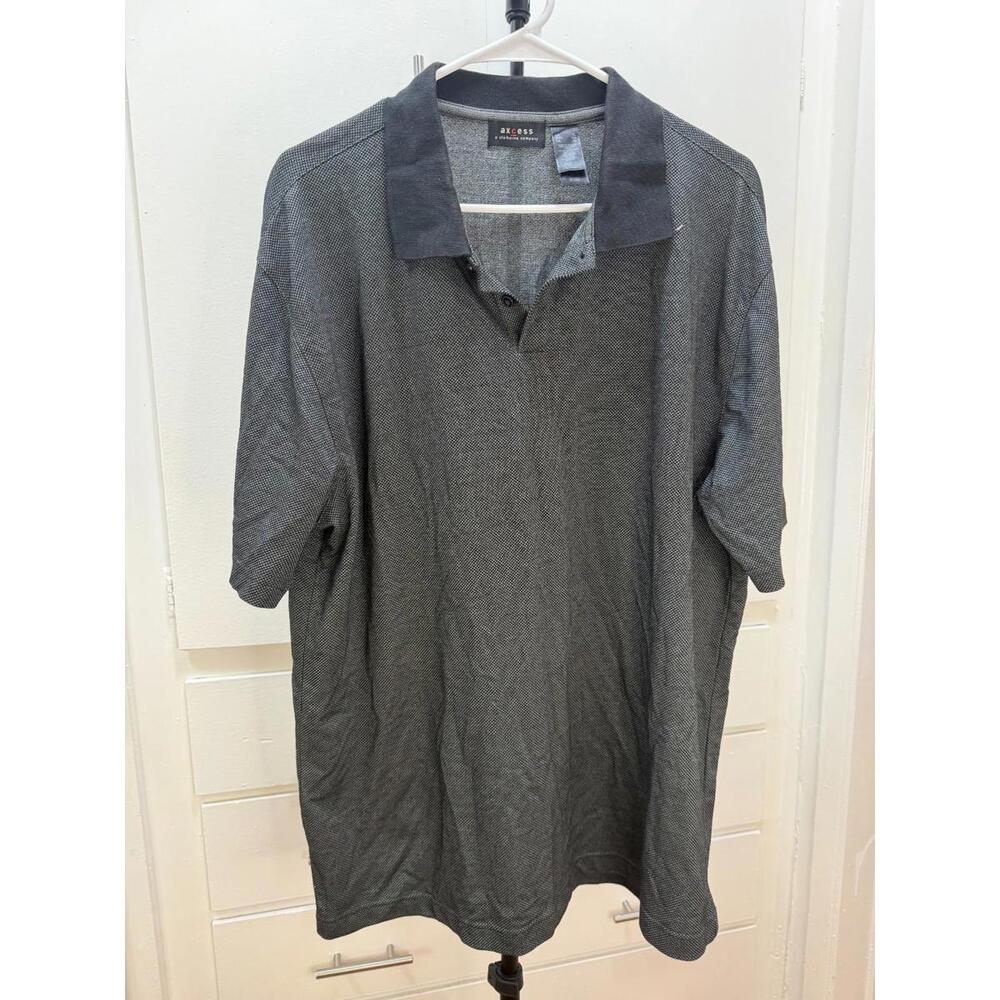 Axcess Claiborne Black Textured Polo Shirt Men’s XL Short Sleeve